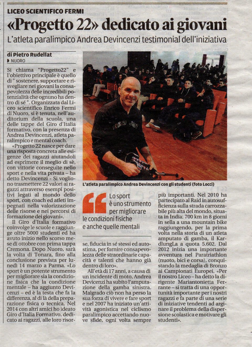 La Nuova Sardegna – 11/03/2016